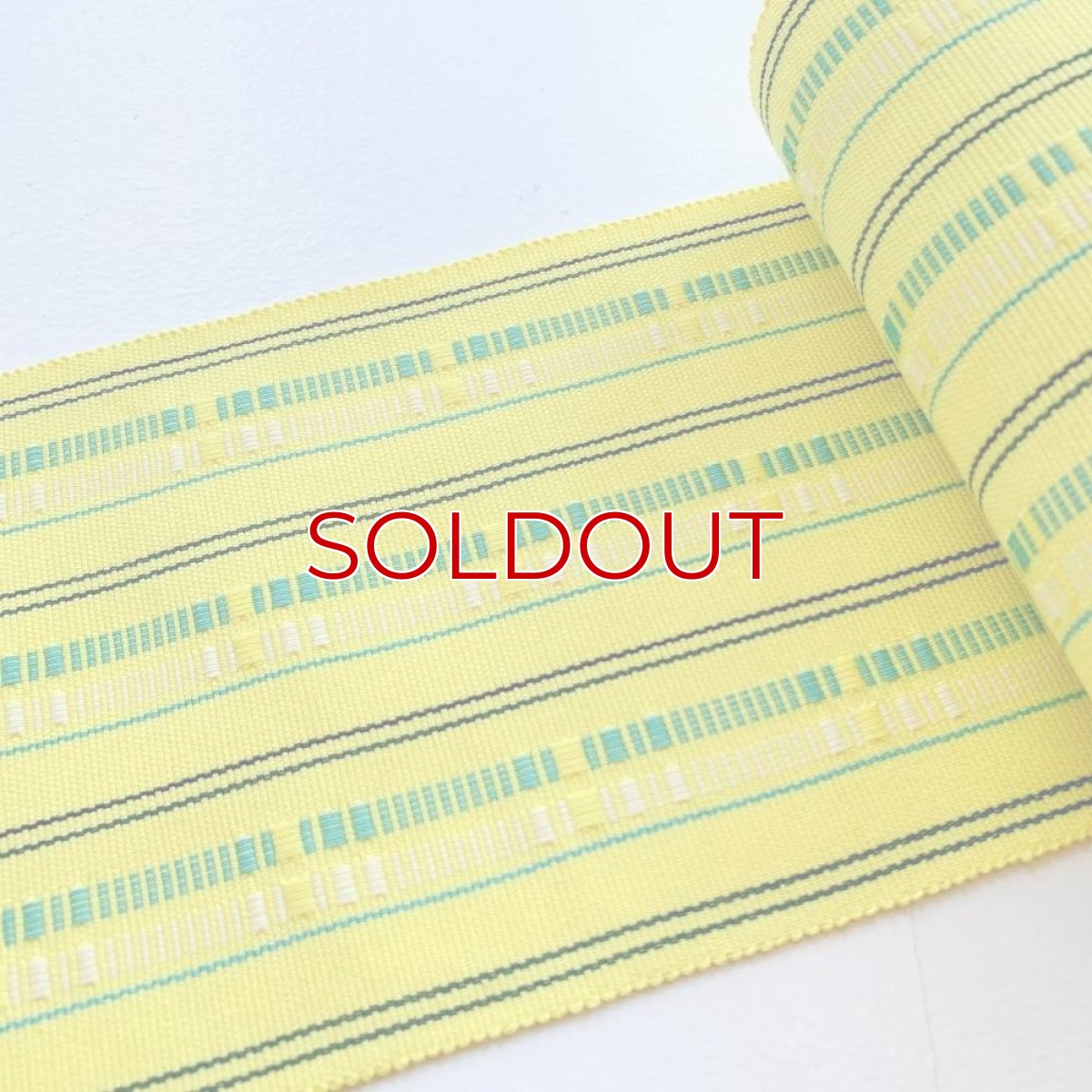 画像1: 大串さんの首里道屯織・四寸半幅帯「ハイビスカス」 (1)