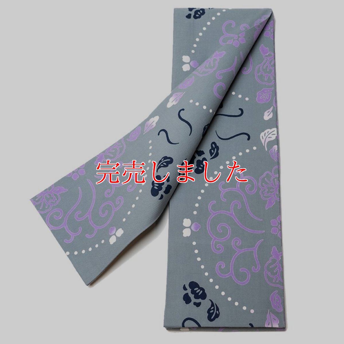 画像6: ふんわり軽い締め心地の手ぬぐい半幅帯「キャベツ畑でつかまえて」紫キャベツバージョン (6)