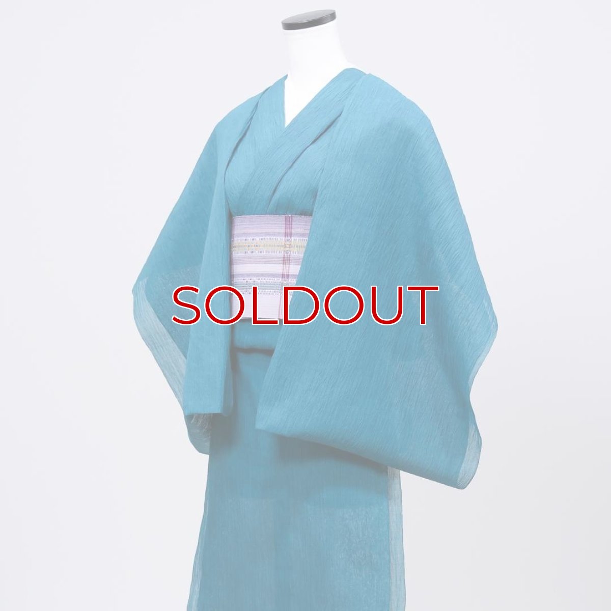 画像3: 小千谷縮「無地」ターコイズブルー/杉山織物/オーガニック麻着物 (3)