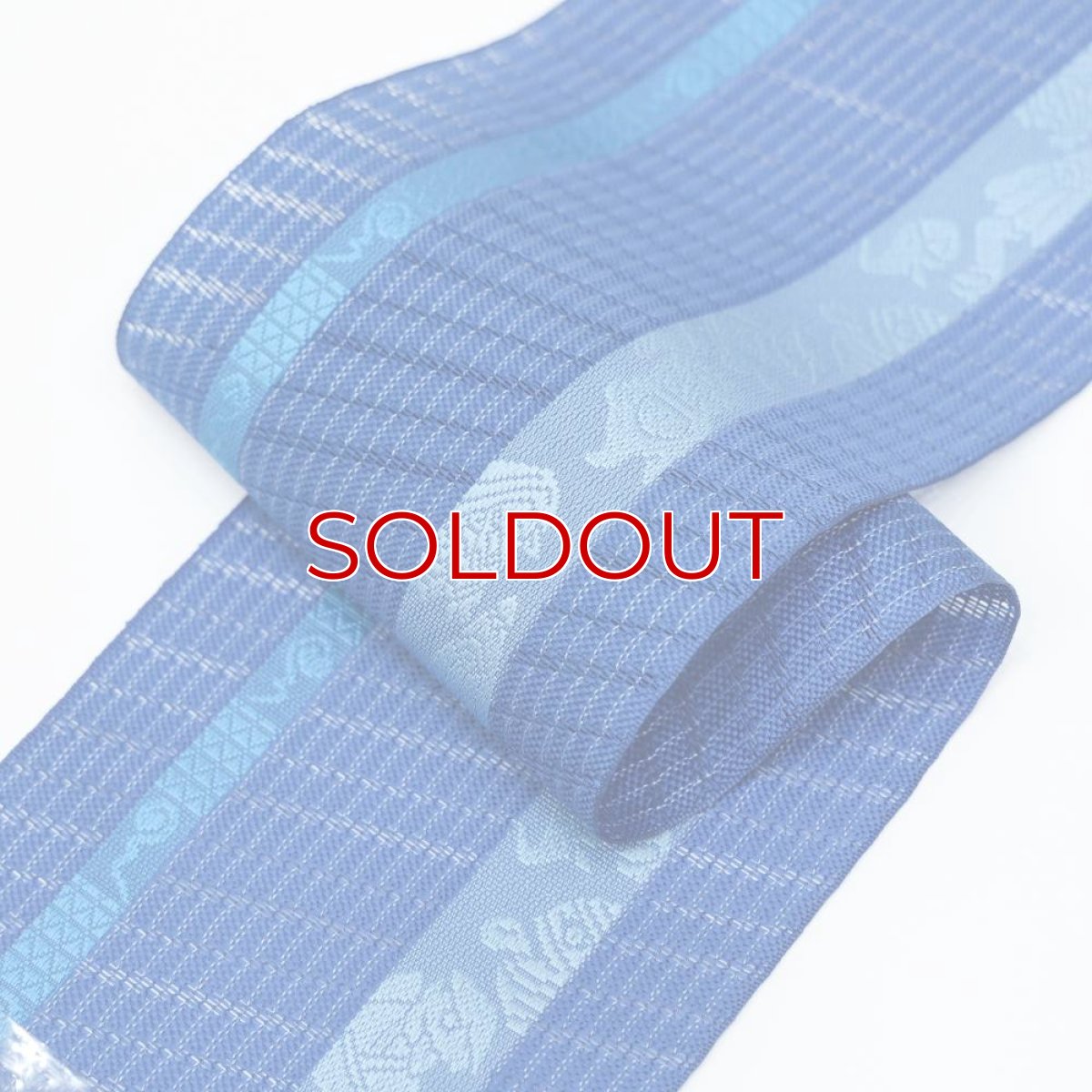 画像6: 井上絹織さんの網戸帯　青×妖怪柄（かがり仕立付き） (6)