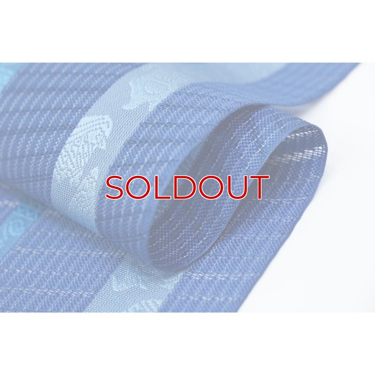 画像7: 井上絹織さんの網戸帯　青×妖怪柄（かがり仕立付き） (7)