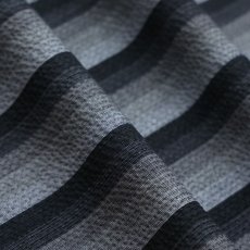 画像5: 阿波しじら織 木綿着物 黒×グレー縞「黒ごまミルク」 (5)