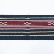 画像4: 八重山ミンサー 手織り半幅帯「濡羽色」 (4)