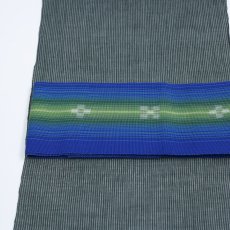 画像6: 八重山ミンサー 手織り半幅帯「瑠璃」 (6)