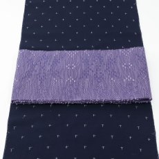 画像5: OLNさんの半幅帯　en coton「雪花」mauve violet (5)