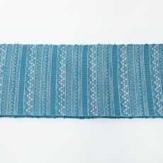 画像4: OLNさんの半幅帯　en coton「段々」peacock blue (4)