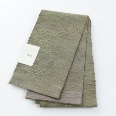 画像3: OLNさんの半幅帯　en coton「雪花」olive (3)