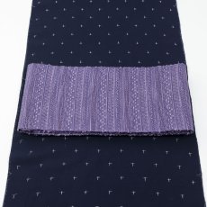 画像5: OLNさんの半幅帯　en coton「段々」mauve violet (5)