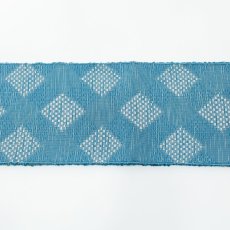 画像4: OLNさんの半幅帯　en coton「格子菱」peacock blue (4)