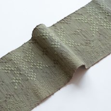 画像2: OLNさんの半幅帯　en coton「雪花」olive (2)