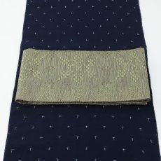 画像5: OLNさんの半幅帯　en coton「雪花」olive (5)