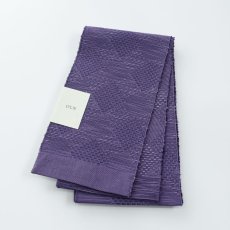 画像3: OLNさんの半幅帯　en coton「格子菱」mauve violet (3)