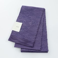画像3: OLNさんの半幅帯　en coton「雪花」mauve violet (3)
