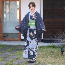 画像3: ふんわり包む レースのマーガレットコート【ネイビー】 (3)