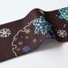 画像2: 召しませ花　半幅帯「雪花」 (2)