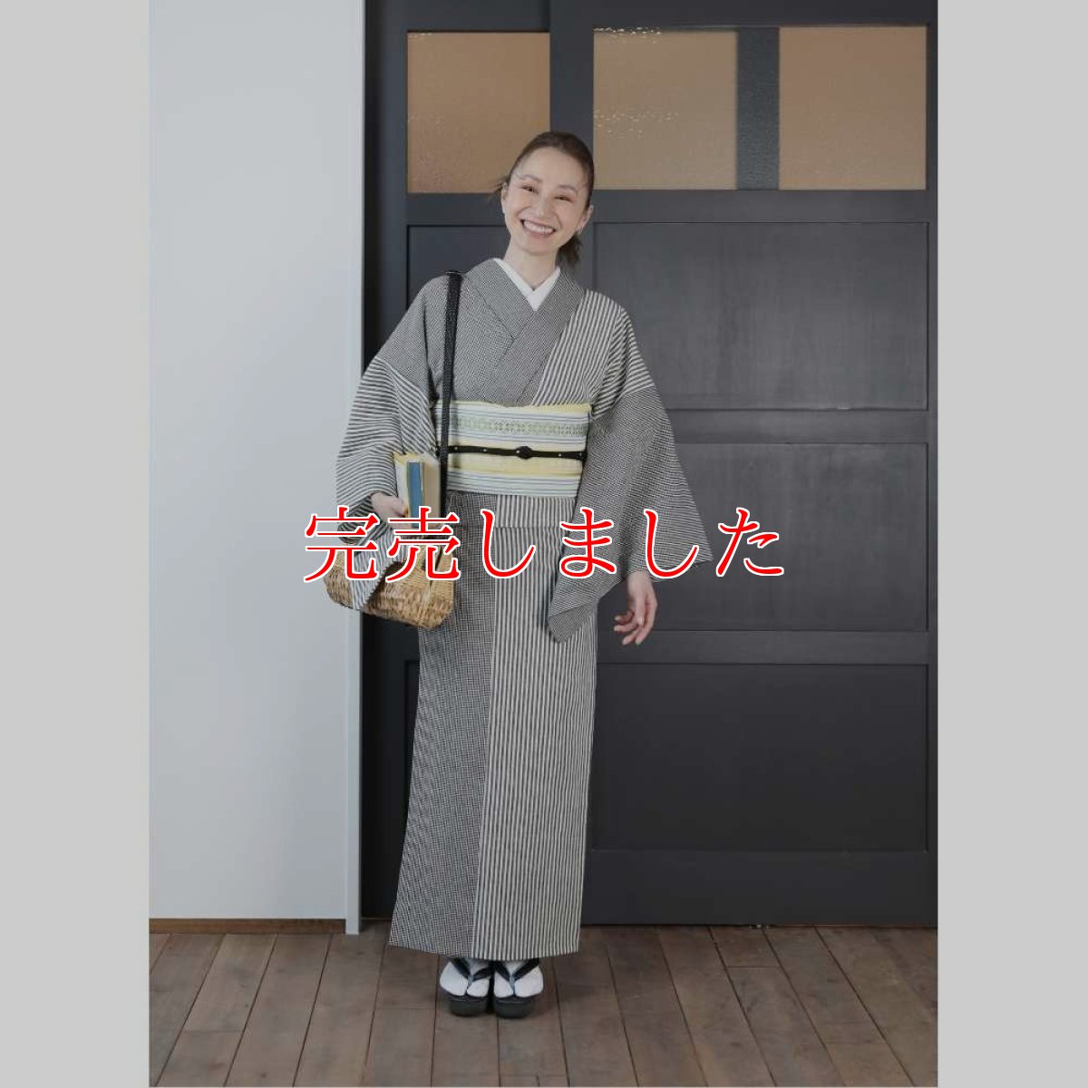 画像3: 【30％OFF】59kimono｜綿麻着物「シマシマとギンガム」 (3)