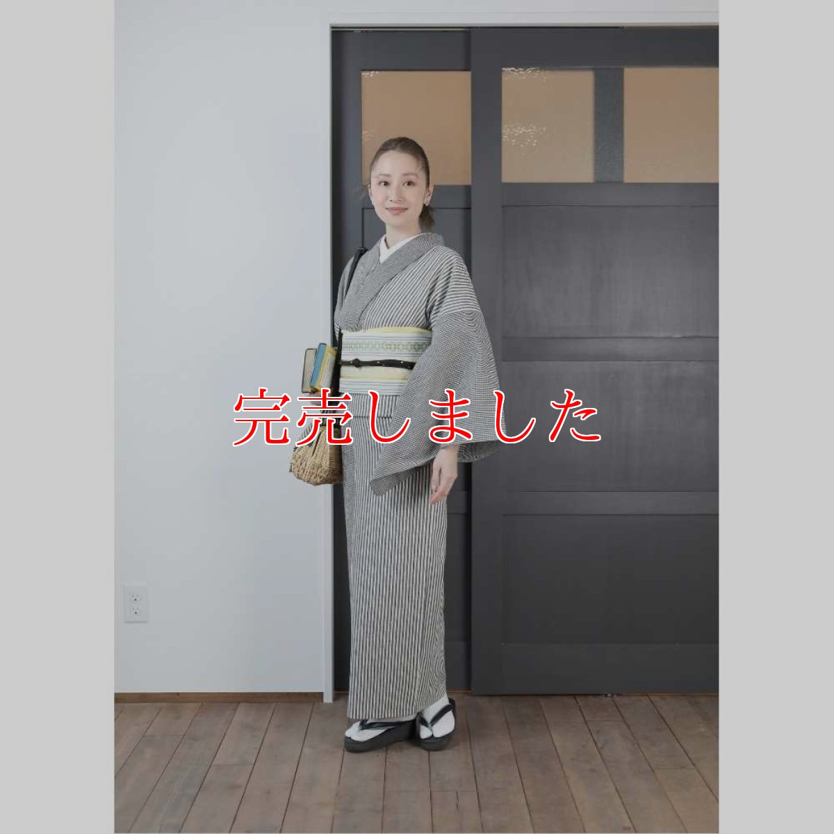 画像4: 【30％OFF】59kimono｜綿麻着物「シマシマとギンガム」 (4)