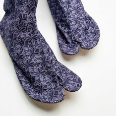 画像6: 通年履けるレース足袋「葉っぱのレース」錆桔梗 (6)