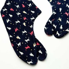 画像2: あったか足袋「暖ネコ」ネイビー (2)