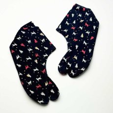 画像4: あったか足袋「暖ネコ」ネイビー (4)