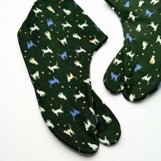 画像2: あったか足袋「暖ネコ」グリーン (2)