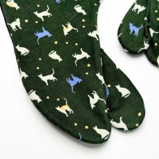 画像3: あったか足袋「暖ネコ」グリーン (3)