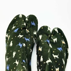 画像5: あったか足袋「暖ネコ」グリーン (5)