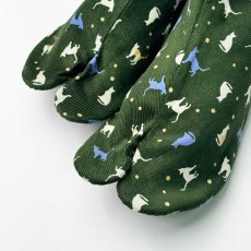 画像6: あったか足袋「暖ネコ」グリーン (6)