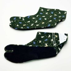 画像7: あったか足袋「暖ネコ」グリーン (7)