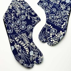 画像2: あったか足袋「フロール」ネイビー (2)