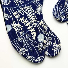 画像3: あったか足袋「フロール」ネイビー (3)