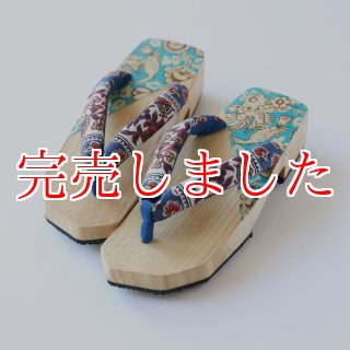 黒澤桐材店 会津桐足形下駄 フレンチ柄