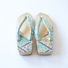 画像3: 黒澤桐材店 会津桐下駄 フレンチアンティーク「Bleu Sarasa」M (3)
