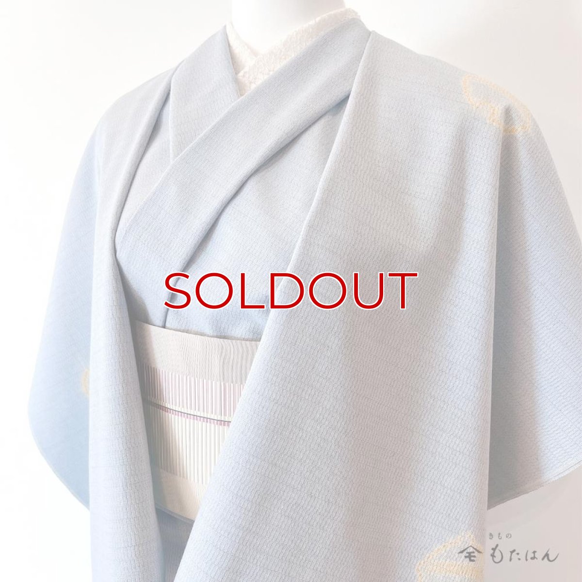 画像3: もたはん×藤井絞さんのはごろ木綿「猫鈴」青鼠（お仕立て込み） (3)