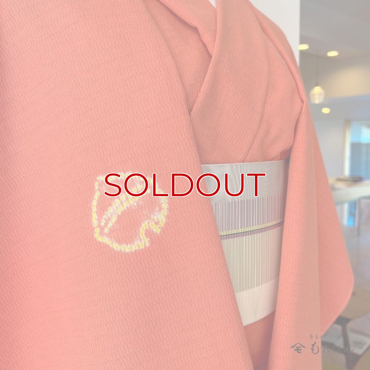 画像5: もたはん×藤井絞さんのはごろ木綿「猫鈴」サーモンピンク（お仕立て込み） (5)