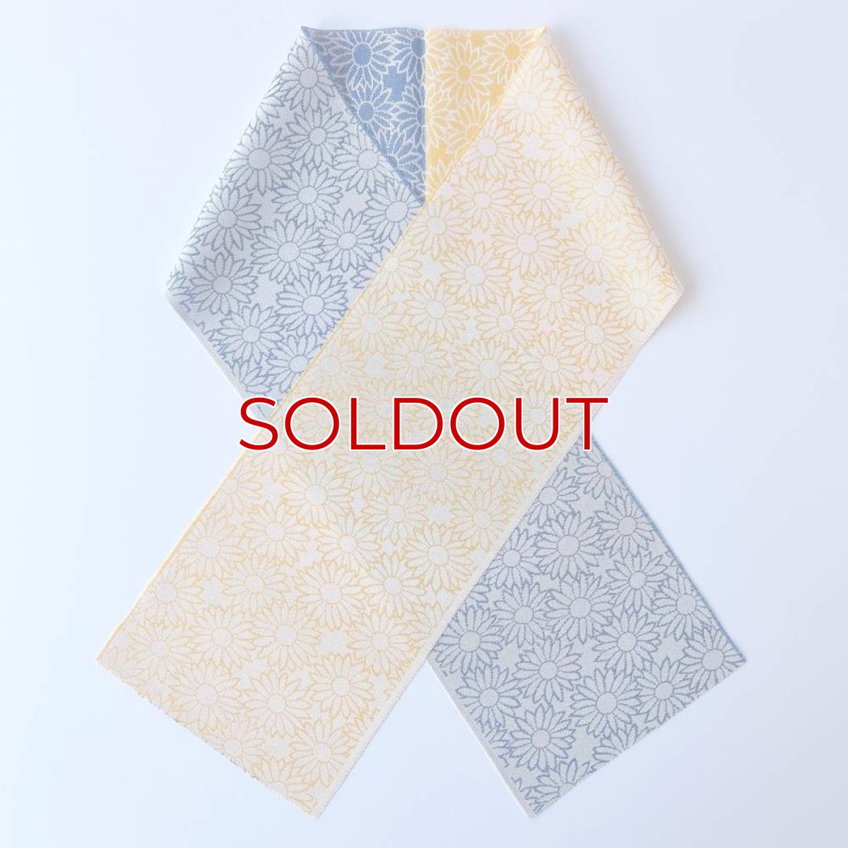 画像2: 糸りさんの洗える半衿・マーガレット「空とひまわり」 (2)