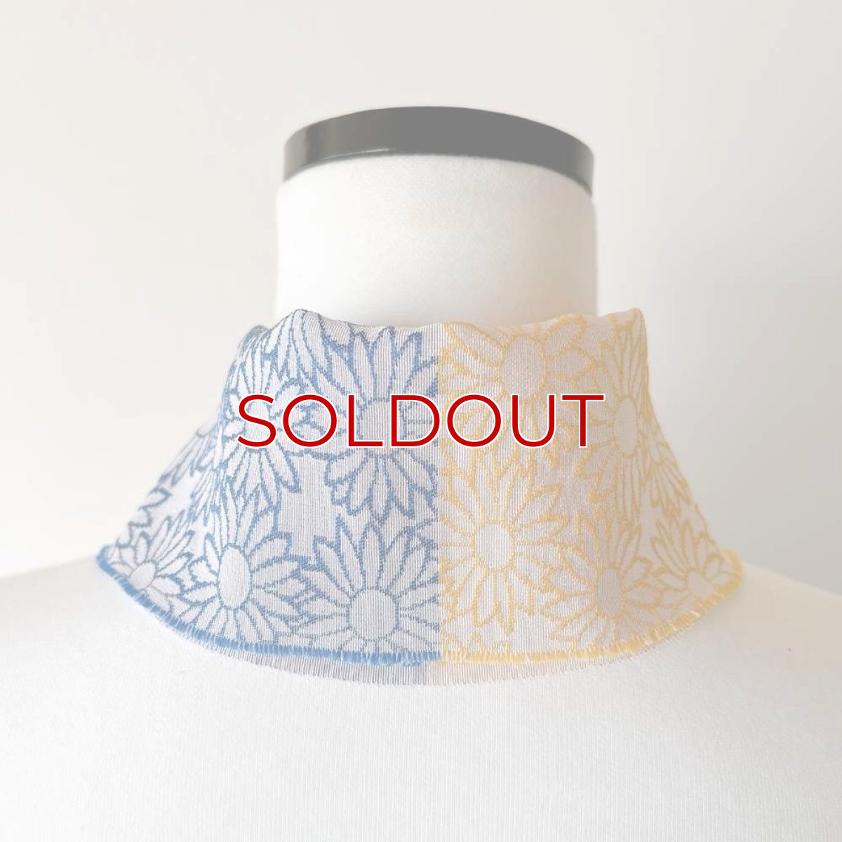 画像5: 糸りさんの洗える半衿・マーガレット「空とひまわり」 (5)