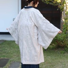 画像6: 洗える木綿の単衣羽織｜花鳥綿羽織「ピンクベージュ」｜ひでや工房 (6)