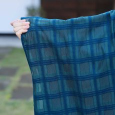 画像7: すっきりと軽い洗えるレースの単衣羽織｜霞格子「フォレストグリーン」 (7)