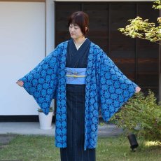 画像5: すっきりと軽い洗えるレースの単衣羽織「瑠璃の花」 (5)