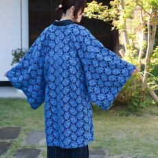 画像6: すっきりと軽い洗えるレースの単衣羽織「瑠璃の花」 (6)