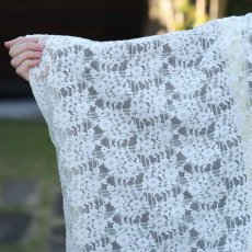 画像7: すっきりと軽い洗えるレースの単衣羽織「白緑の花」 (7)