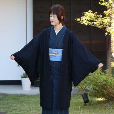 画像5: すっきりと軽い洗えるレースの単衣羽織「漆黒の花」 (5)