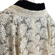 画像5: レースの単衣羽織「白緑の花」 (5)