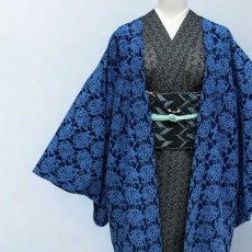 画像2: レースの単衣羽織「瑠璃の花」 (2)
