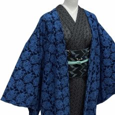 画像6: レースの単衣羽織「瑠璃の花」 (6)