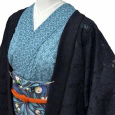 画像5: レースの単衣羽織「漆黒の花」 (5)