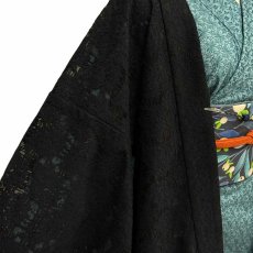 画像6: レースの単衣羽織「漆黒の花」 (6)