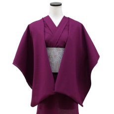 画像2: 洗える木綿着物　近江ちぢみ織「無地紫」　綿100％｜ひでや工房 (2)