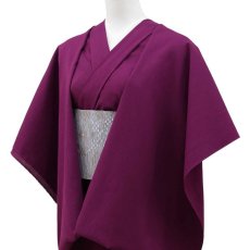 画像3: 洗える木綿着物　近江ちぢみ織「無地紫」　綿100％｜ひでや工房 (3)